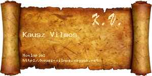 Kausz Vilmos névjegykártya